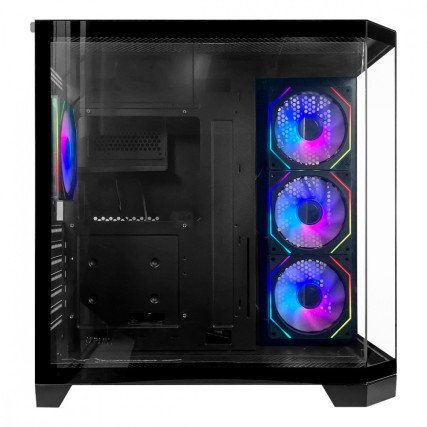 Gabinete XZEAL X-Tron XZGAXT1B Micro-ATX,  4 Ventiladores ARGB, Cristal / Metal,  Negro,  Sin Fuente