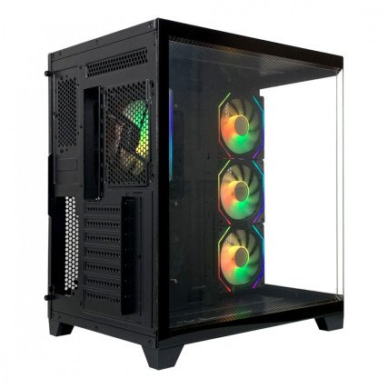 Gabinete XZEAL X-Tron XZGAXT1B Micro-ATX,  4 Ventiladores ARGB, Cristal / Metal,  Negro,  Sin Fuente