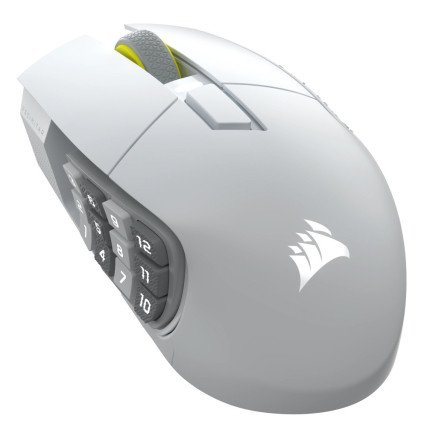 Mouse Gamer Corsair Scimitar Elite Wireless RGB Blanco, 26,000 DPI, 16 Botones Programables
