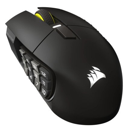 Mouse Gamer Corsair Scimitar Elite Wireless RGB Gris Metálico, 26,000 DPI, 16 Botones Programables