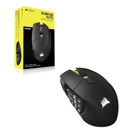 Mouse Gamer Corsair Scimitar Elite Wireless RGB Gris Metálico, 26,000 DPI, 16 Botones Programables