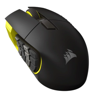 Mouse Gamer Corsair Scimitar Elite Wireless RGB Negro/Amarillo, 26,000 DPI, 16 Botones Programables