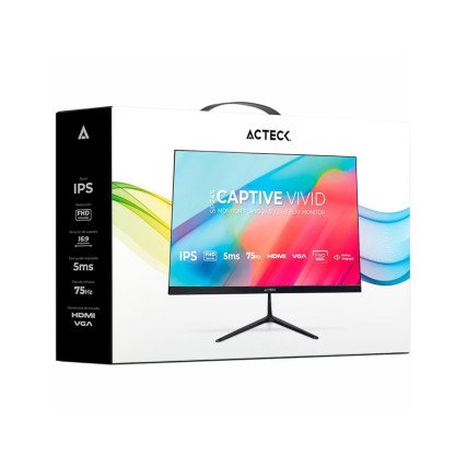 Monitor Acteck Captive Vivid SP245 24.5" Full HD IPS 75Hz HDMI VGA con Bocinas