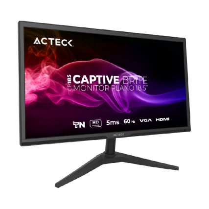 Monitor Acteck Captive Brite CB185 18.5" HD 60Hz TN HDMI VGA Negro
