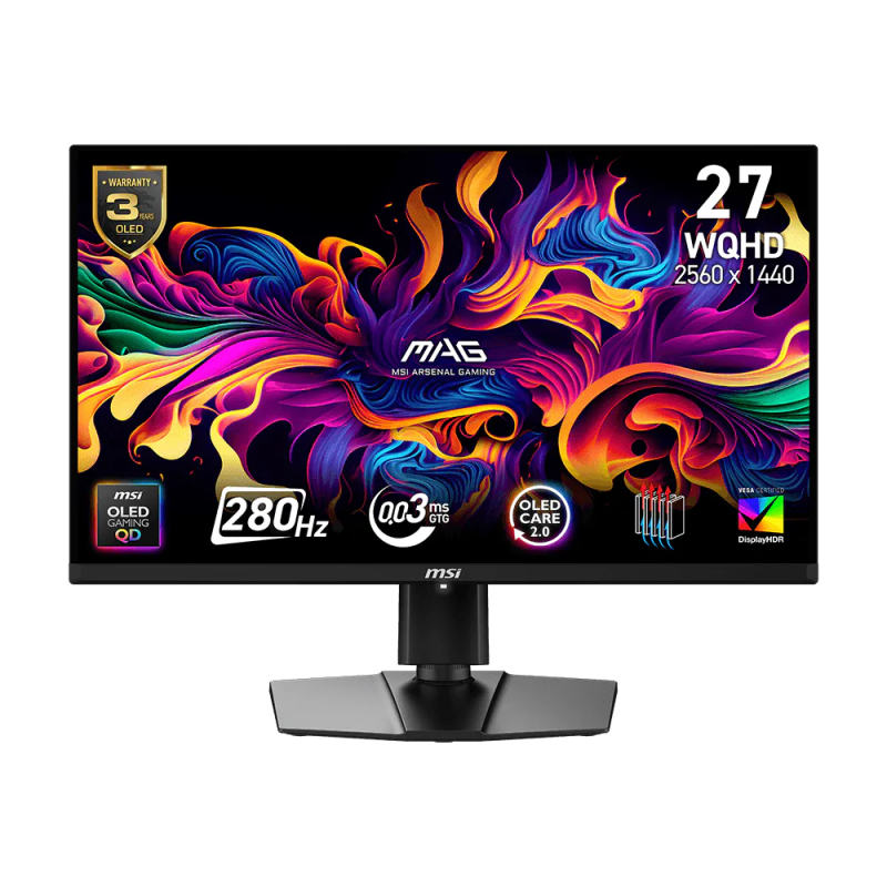 Monitor Gamer OLED MSI MAG 271QP QD-OLED X28 27" WQHD 280Hz USB-C