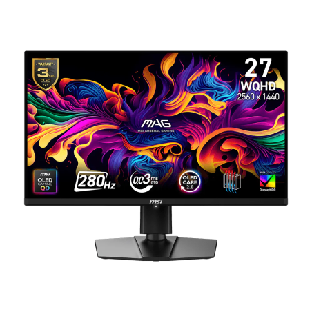Monitor Gamer OLED MSI MAG 271QP QD-OLED X28 27" WQHD 280Hz USB-C
