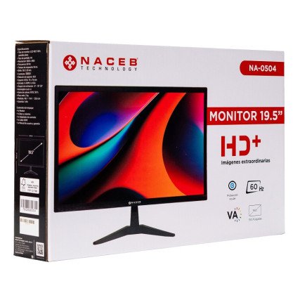 Monitor LED Naceb NA-0504 19.5" HD+ Panel VA 60Hz HDMI/VGA Negro