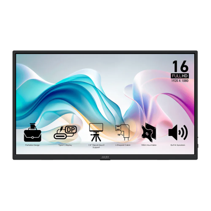 Monitor Portátil MSI PRO MP165 E6 16" Full HD IPS 60Hz USB-C