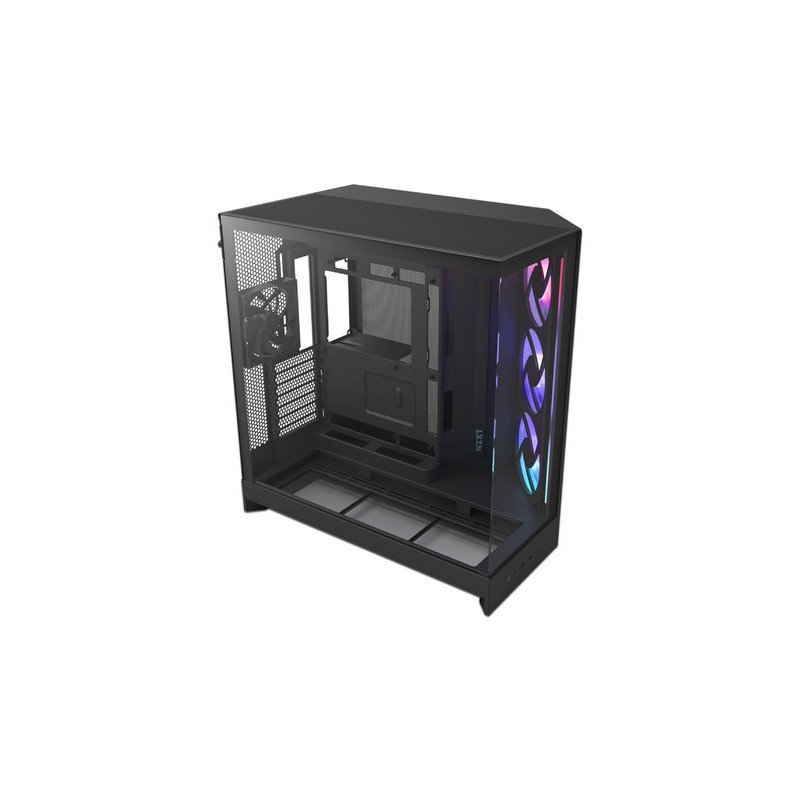 Gabinete NZXT H9 Flow RGB Negro ATX Mid Tower (CM-H92FB-R1) con USB-C, Vidrio Templado y Alto Flujo de Aire