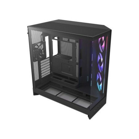 Gabinete NZXT H9 Flow RGB Negro ATX Mid Tower (CM-H92FB-R1) con USB-C, Vidrio Templado y Alto Flujo de Aire