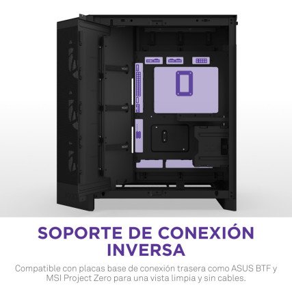Gabinete NZXT H9 Flow RGB Negro ATX Mid Tower (CM-H92FB-R1) con USB-C, Vidrio Templado y Alto Flujo de Aire