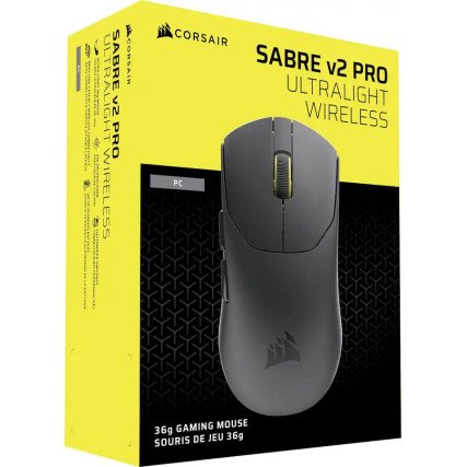 Mouse Gamer Inalámbrico Corsair SABRE V2 PRO Wireless Negro Óptico 33,000 DPI
