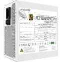 Fuente de Poder Gigabyte UD1000GM PG5 ICE 1000W 80 Plus Gold Full Modular PCIe Gen5 16-Pin ATX 3.0 Blanca
