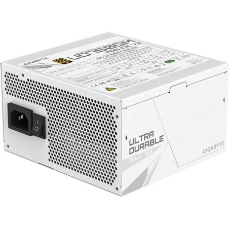 Fuente de Poder Gigabyte UD750GM PG5 ICE 750W 80 Plus Gold Full Modular PCIe Gen5 16-Pin ATX 3.0 Blanca