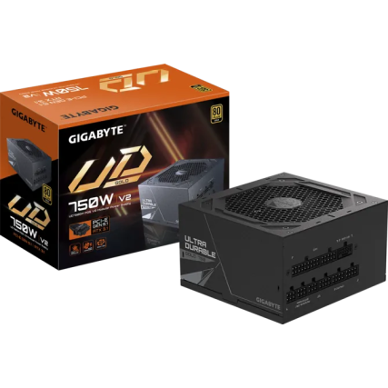 Fuente de Poder Gigabyte GP-UD750GM PG5 V2 750W 80 Plus Gold Modular ATX 3.1 PCIe 5.1 12V-2x6 Negro