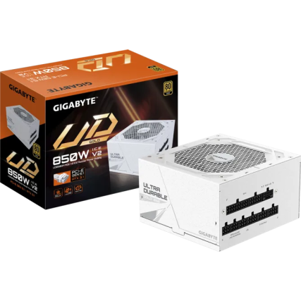 Fuente de Poder Gigabyte GP-UD850GM PG5 ICE 850W 80 Plus Gold Modular ATX 3.1 PCIe 5.1 Blanco