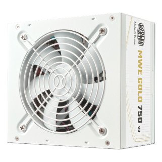 Fuente de Poder Cooler Master MWE 750W Blanca ATX 3.1 PFC Activo No Modular