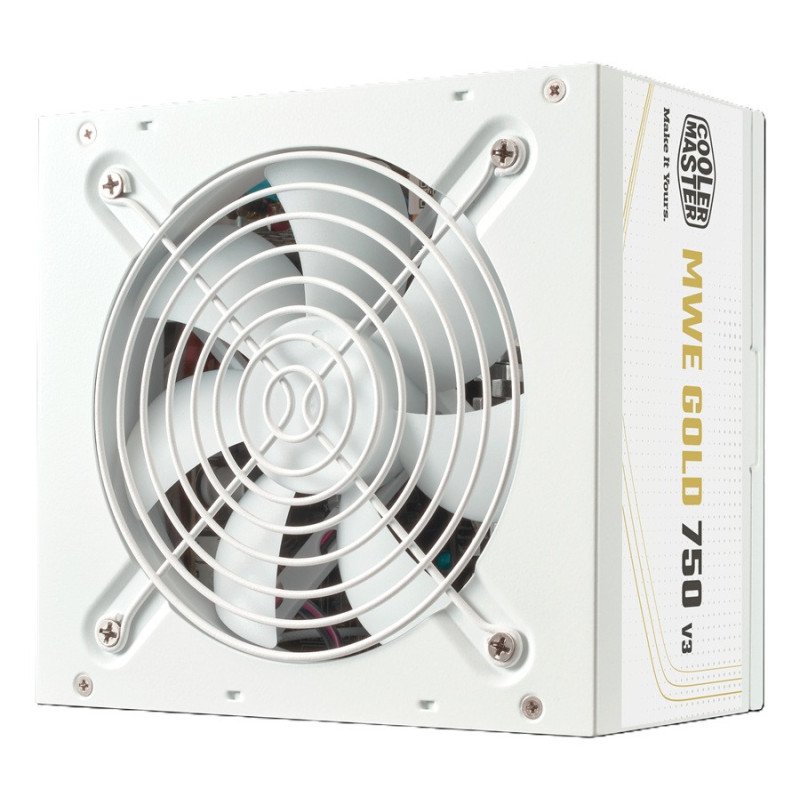 Fuente de Poder Cooler Master MWE 750W Blanca ATX 3.1 PFC Activo No Modular
