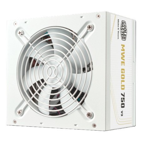 Fuente de Poder Cooler Master MWE 750W Blanca ATX 3.1 PFC Activo No Modular