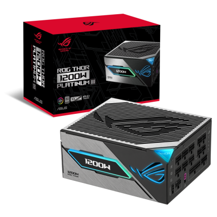 Fuente de Poder ASUS ROG Thor 1200W, Platinum 80 Plus ATX 3.1 Modular con Pantalla OLED
