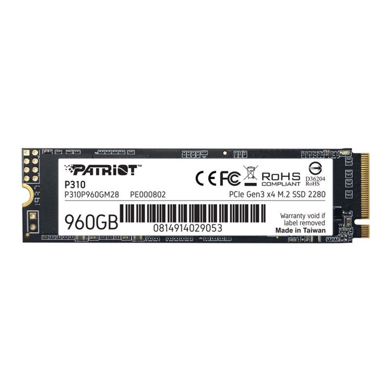 SSD Patriot P300 1TB M.2 NVMe PCIe 3.0 x4 2280 Alta Velocidad P300P1TBM28