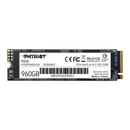 SSD Patriot P300 1TB M.2 NVMe PCIe 3.0 x4 2280 Alta Velocidad P300P1TBM28