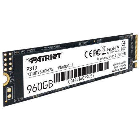 SSD Patriot P310 960GB M.2 NVMe PCIe 3.0 x4 2280 Alta Velocidad P310P960GM28