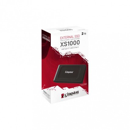 Unidad SSD Externa Kingston XS1000 2TB USB 3.2 Gen 2 Tipo C Portátil Negro SXS1000/2000G