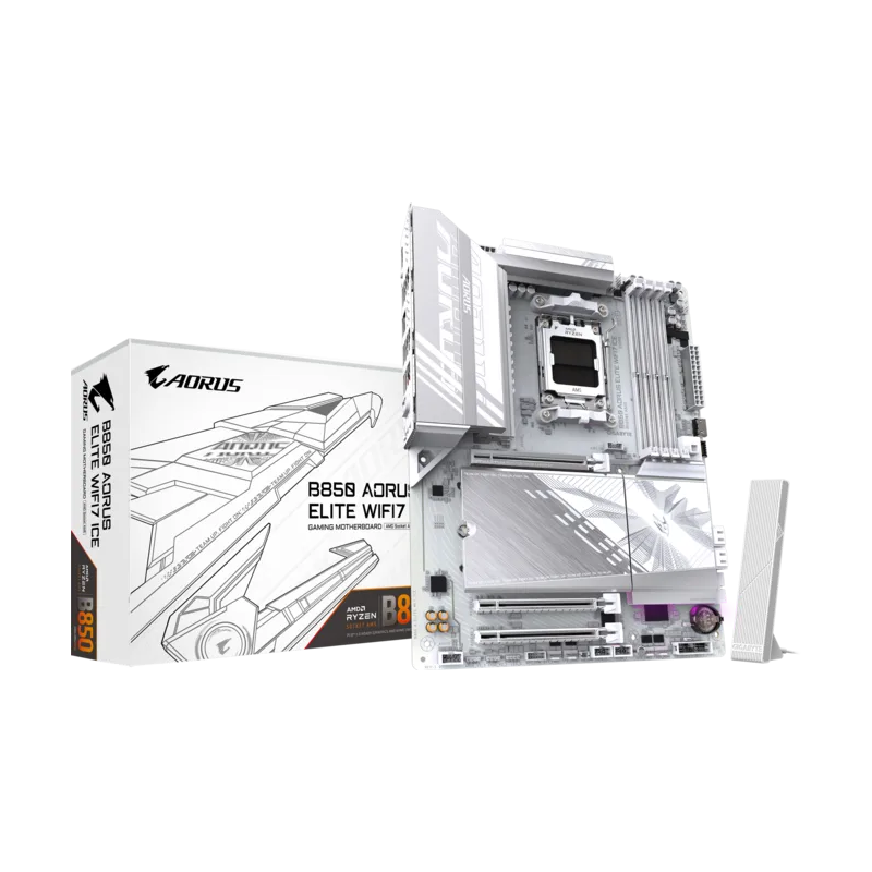 Motherboard Gigabyte B850 A ELITE WF7 ICE Socket AM5 ATX DDR5 WiFi 7 Bluetooth DisplayPort