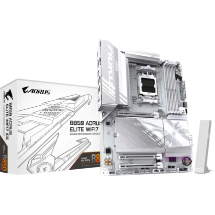 Motherboard Gigabyte B850 A ELITE WF7 ICE Socket AM5 ATX DDR5 WiFi 7 Bluetooth DisplayPort