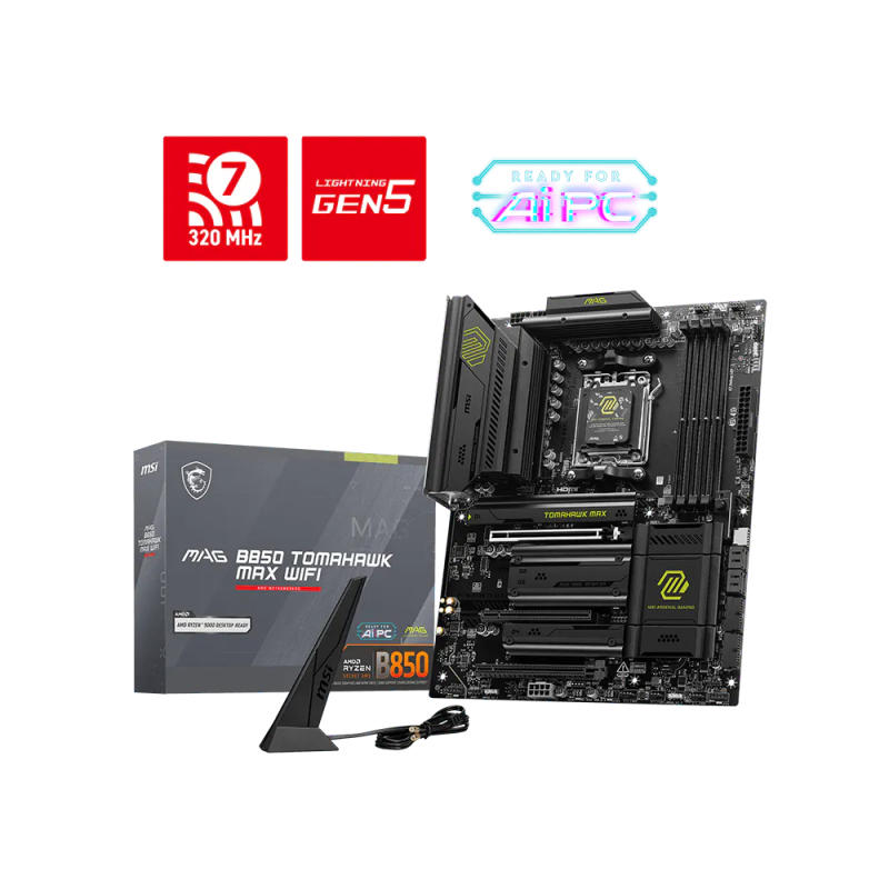 Motherboard MSI MAG B850 Tomahawk MAX WIFI Socket AM5 ATX, DDR5, 8400MHz, 4 M.2