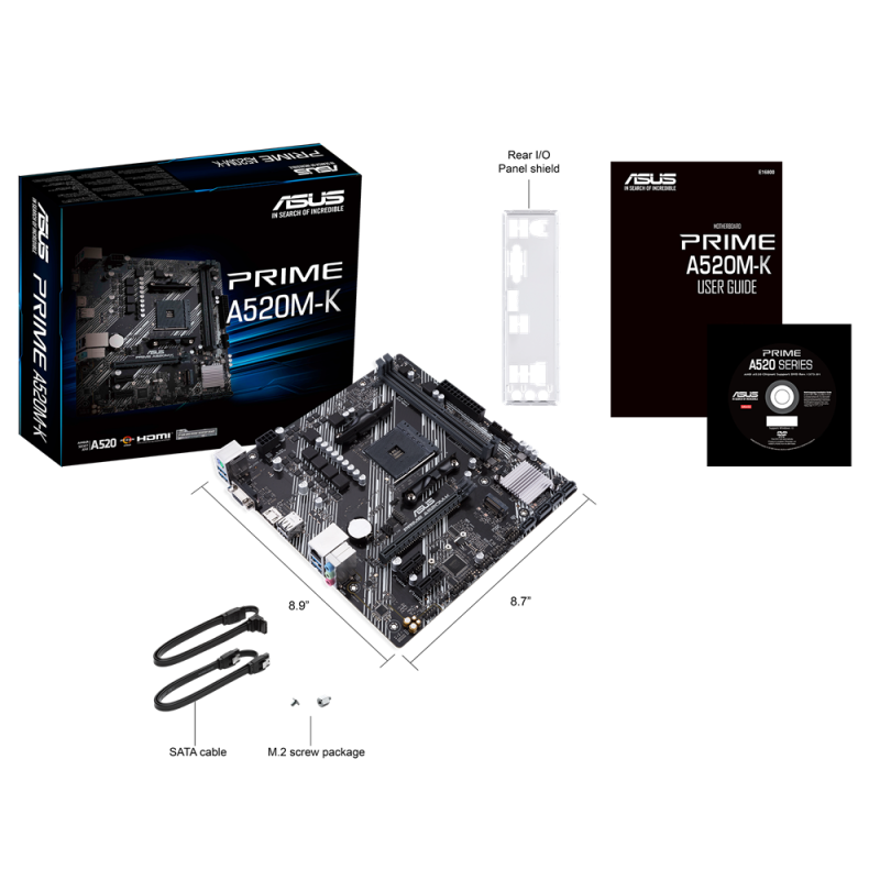 Motherboard ASUS PRIME A520M-K Socket AM4 Micro-ATX, DDR4, PCIe 3.0