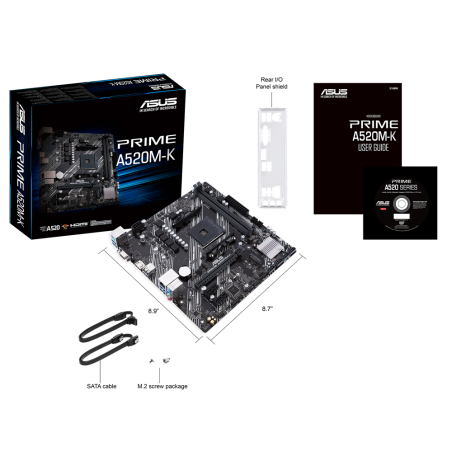 Motherboard ASUS PRIME A520M-K Socket AM4 Micro-ATX, DDR4, PCIe 3.0