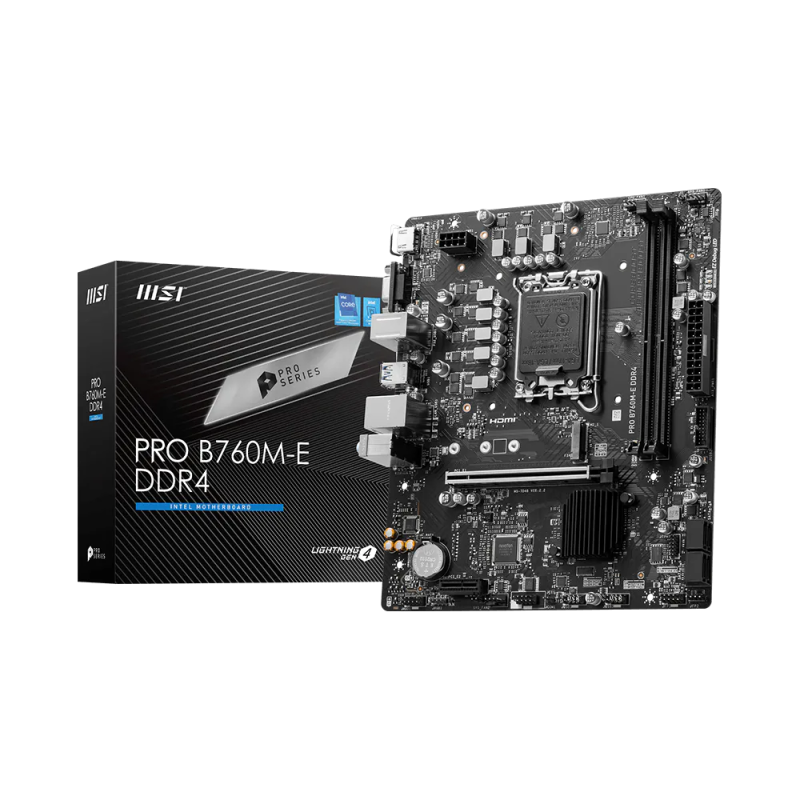 Motherboard MSI PRO B760M-E DDR4 Socket LGA 1700 Micro-ATX, DDR4, 4800MHz