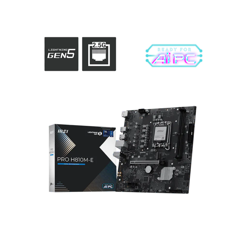 Motherboard MSI PRO H810M-E Socket LGA 1851 Micro-ATX,  DDR5, 6400MHz
