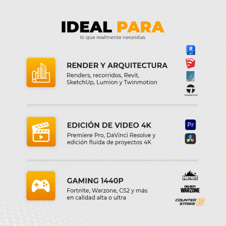 Venti - Ryzen 5 9600X, RTX 5070 12GB, 16GB RAM DDR5, 1TB M.2 NVME, Wifi 6, BT, Enfriamiento Líquido de 240mm
