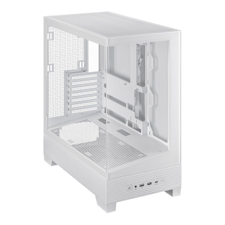 Gabinete ASUS A31 TG White M-ATX Blanco con Cristal Templado y 2x USB-C / Sin Ventiladores