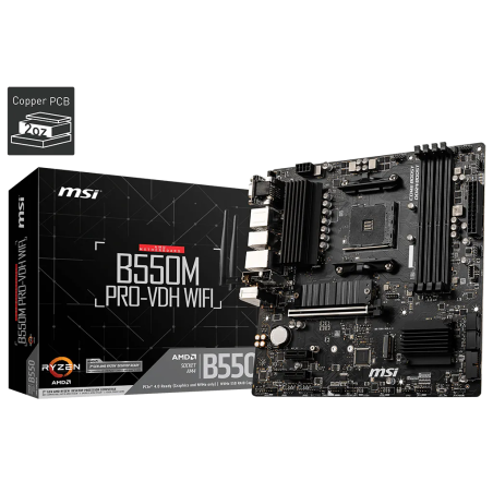 Tarjeta Madre MSI B550M PRO-VDH WIFI Micro-ATX AMD AM4 DDR4 Wi-Fi