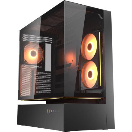 El COUGAR CFV235 Vision es un gabinete Mid Tower diseñado para equipos gaming de alto rendimiento. Cuenta con estructura Central