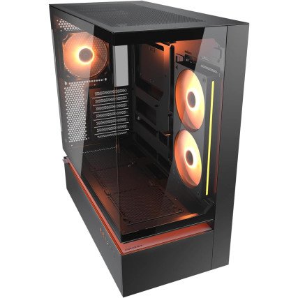 El COUGAR CFV235 Vision es un gabinete Mid Tower diseñado para equipos gaming de alto rendimiento. Cuenta con estructura Central