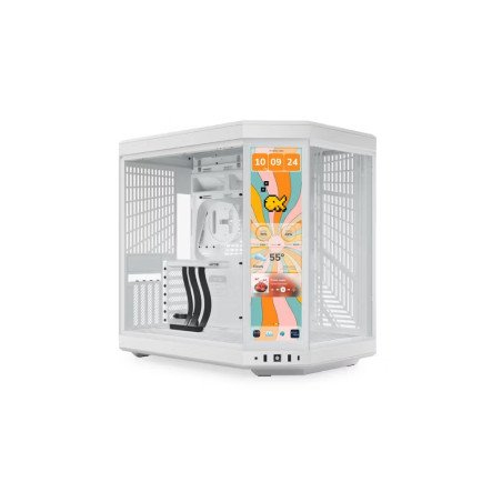Gabinete HYTE Y70 Touch Infinite Mid Tower Snow White con Pantalla Touch 14.9" 2.5K