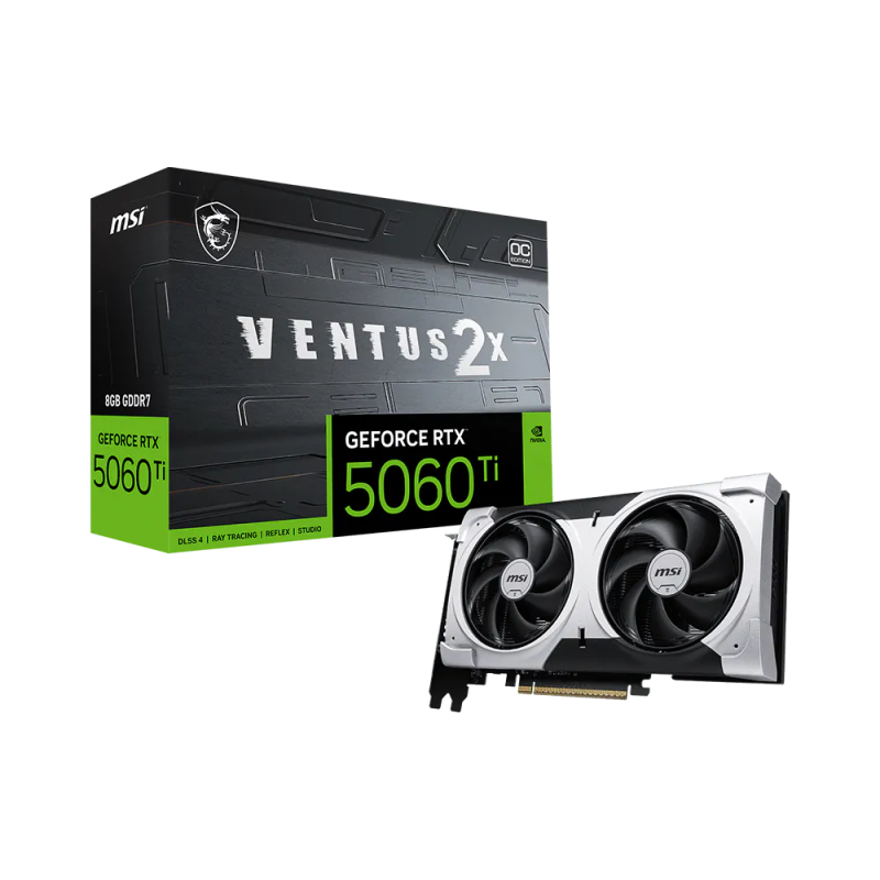 Tarjeta de Video MSI GeForce RTX 5060 Ti Ventus 2X OC Plus 8GB GDDR7 Tarjeta de Video MSI GeForce RTX 5060 Ti Ventus 2X OC Plus 8GB GDDR7