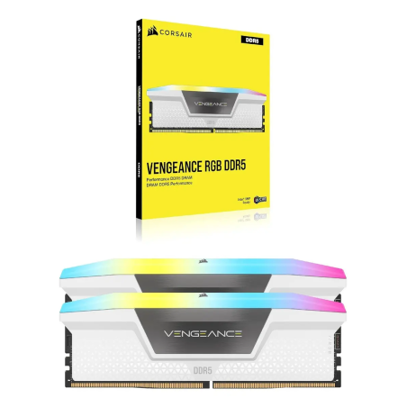 Memoria RAM Corsair Vengeance RGB DDR5 32GB 5200MHz (2x16GB) Blanco
