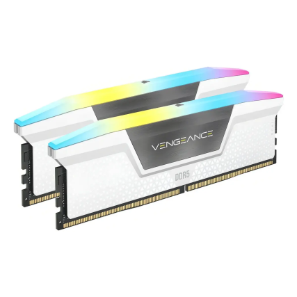 Memoria RAM Corsair Vengeance RGB DDR5 32GB 5200MHz (2x16GB) Blanco