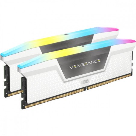 Memoria RAM Corsair Vengeance RGB DDR5 64GB (2x32GB) 5200MHz Blanca