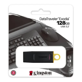 Memoria USB Kingston DataTraveler Exodia 128GB USB 3.2 Negro