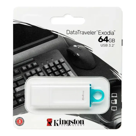 Memoria Flash Kingston 64GB USB 3.2 Gen 1 Blanca