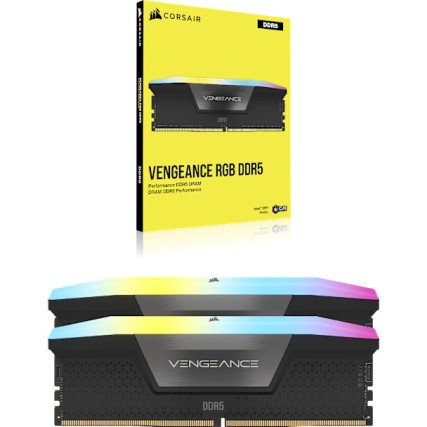 Memoria RAM Corsair Vengeance RGB DDR5 64GB 6000MT/s (2x32GB) Negra