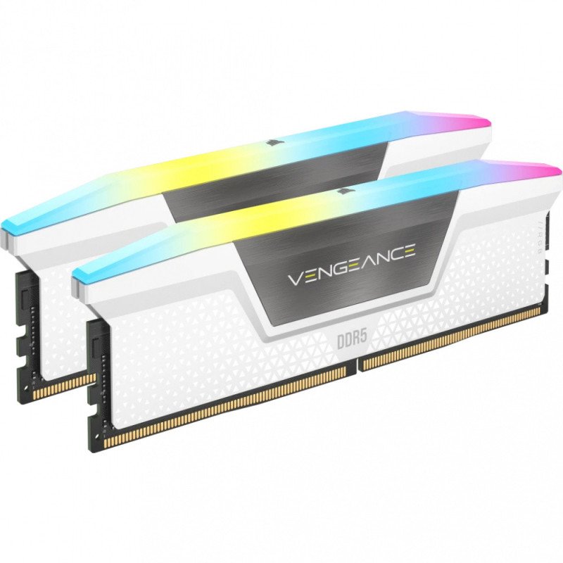 Memoria RAM Corsair Vengeance RGB DDR5 64GB 6400MHz (2x32GB) Blanca CL32 Memoria RAM Corsair Vengeance RGB DDR5 64GB 6400MHz (2x32GB) Blanca CL32