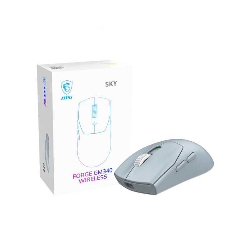 Mouse Gaming MSI Forge GM340 Sky 12000 DPI 6 Botones Azul Mouse Gaming MSI Forge GM340 Sky 12000 DPI 6 Botones Azul